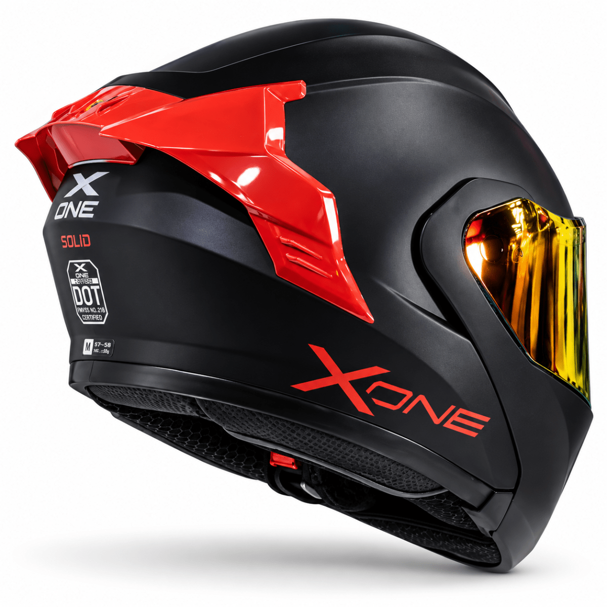 CASCO ABATIBLE XONE 3000RS BIG TYPE SOLID BLACK RED5