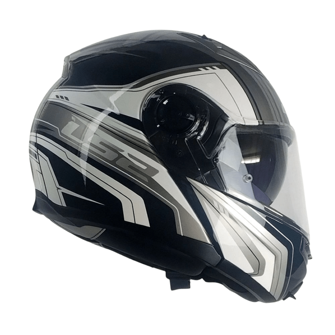 CASCO LS2 FF370 ABATIBLE  EASY RISE BLACK WHITE3