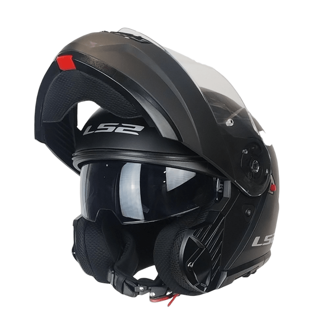 CASCO LS2 ABATIBLE FF908 STROBE II SOLID BLACK MATTE2