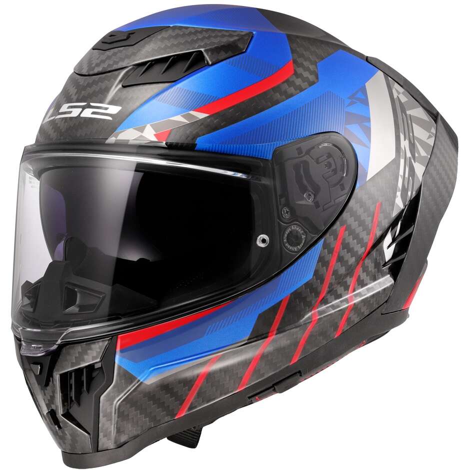 CASCO LS2 FF807 DRAGON CARBON TRAX BLUE RED4