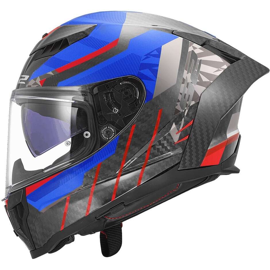 CASCO LS2 FF807 DRAGON CARBON TRAX BLUE RED5