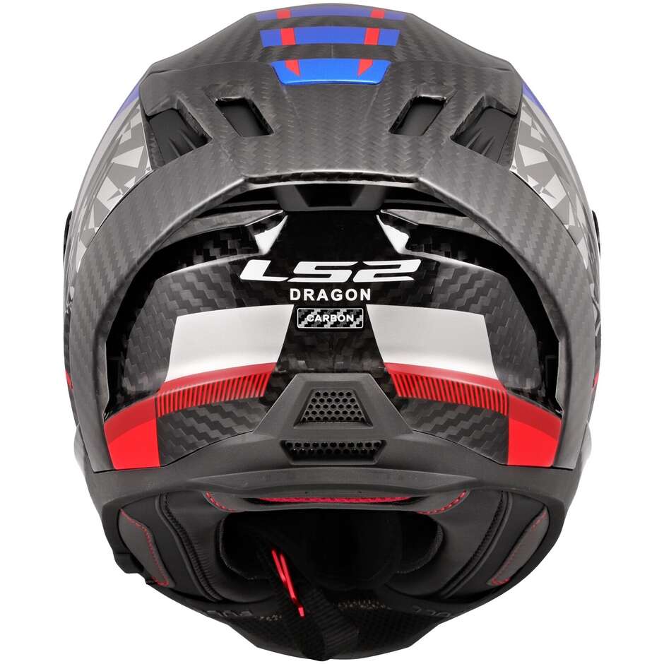 CASCO LS2 FF807 DRAGON CARBON TRAX BLUE RED6