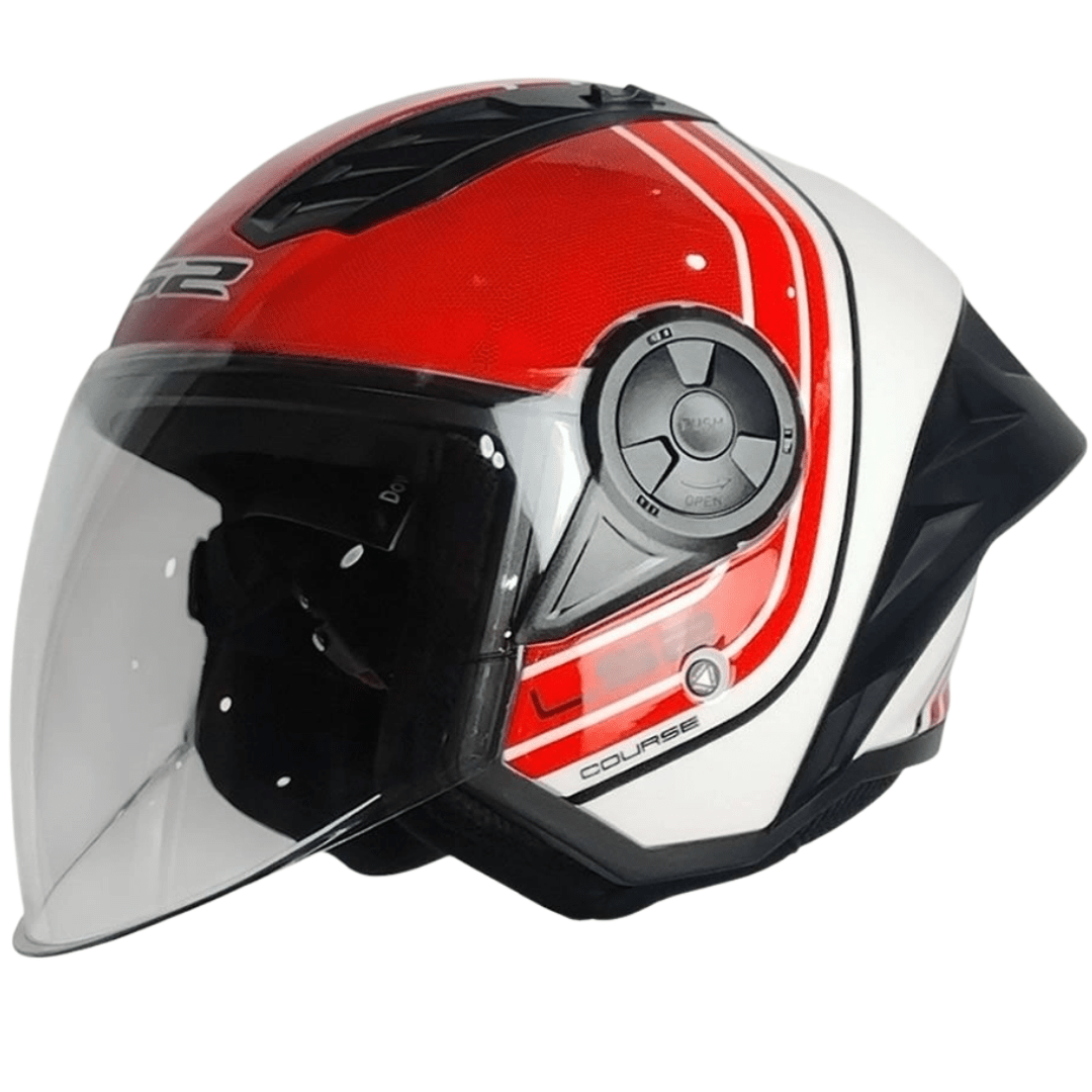 CASCO LS2 OF616 AIRFLOW II COURSE WHITE RED1