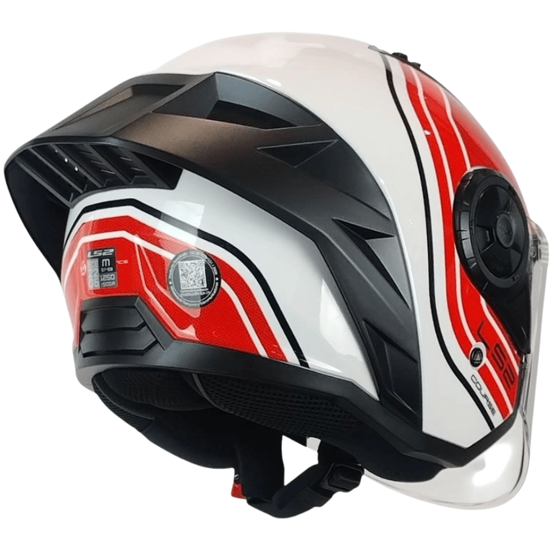 CASCO LS2 OF616 AIRFLOW II COURSE WHITE RED4