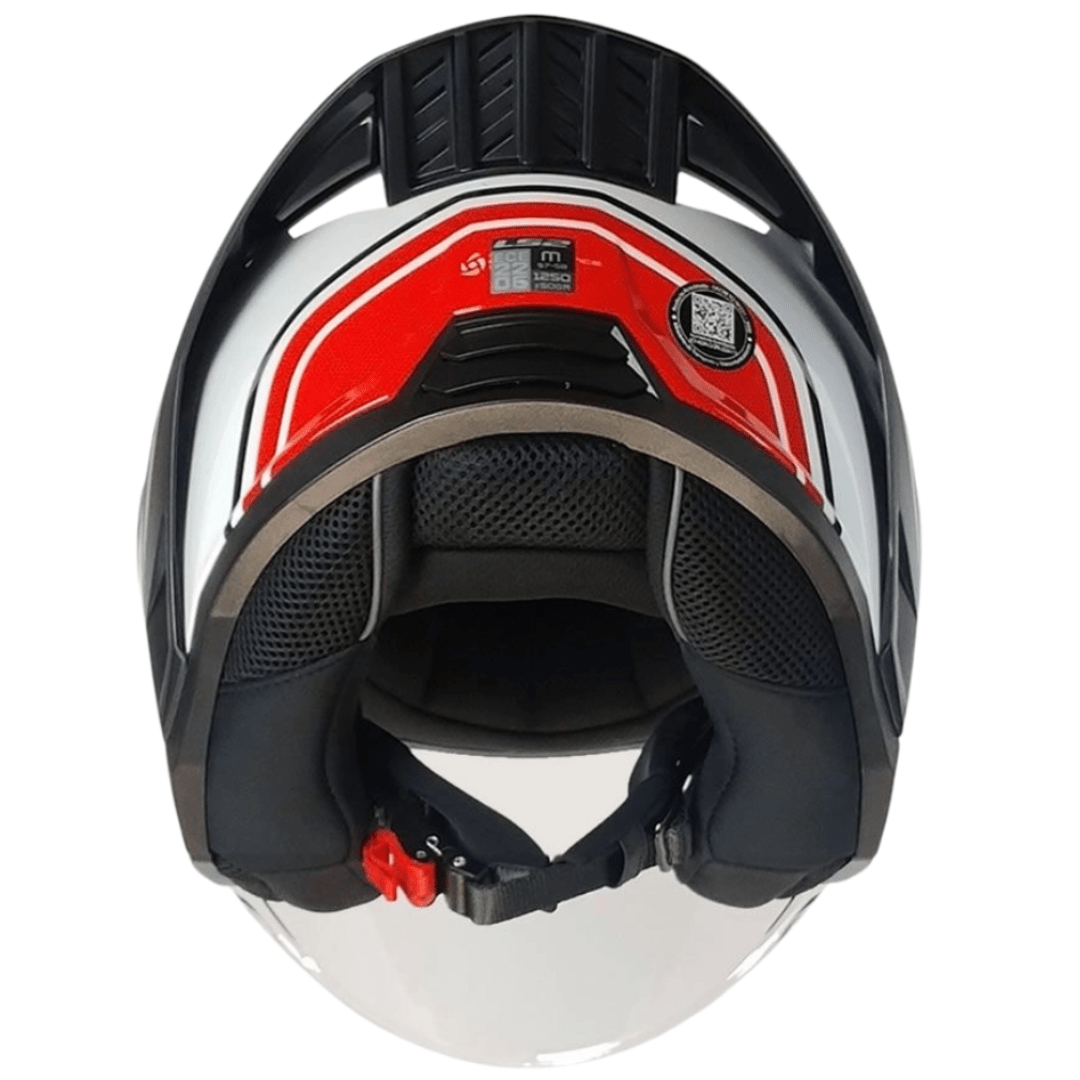 CASCO LS2 OF616 AIRFLOW II COURSE WHITE RED6