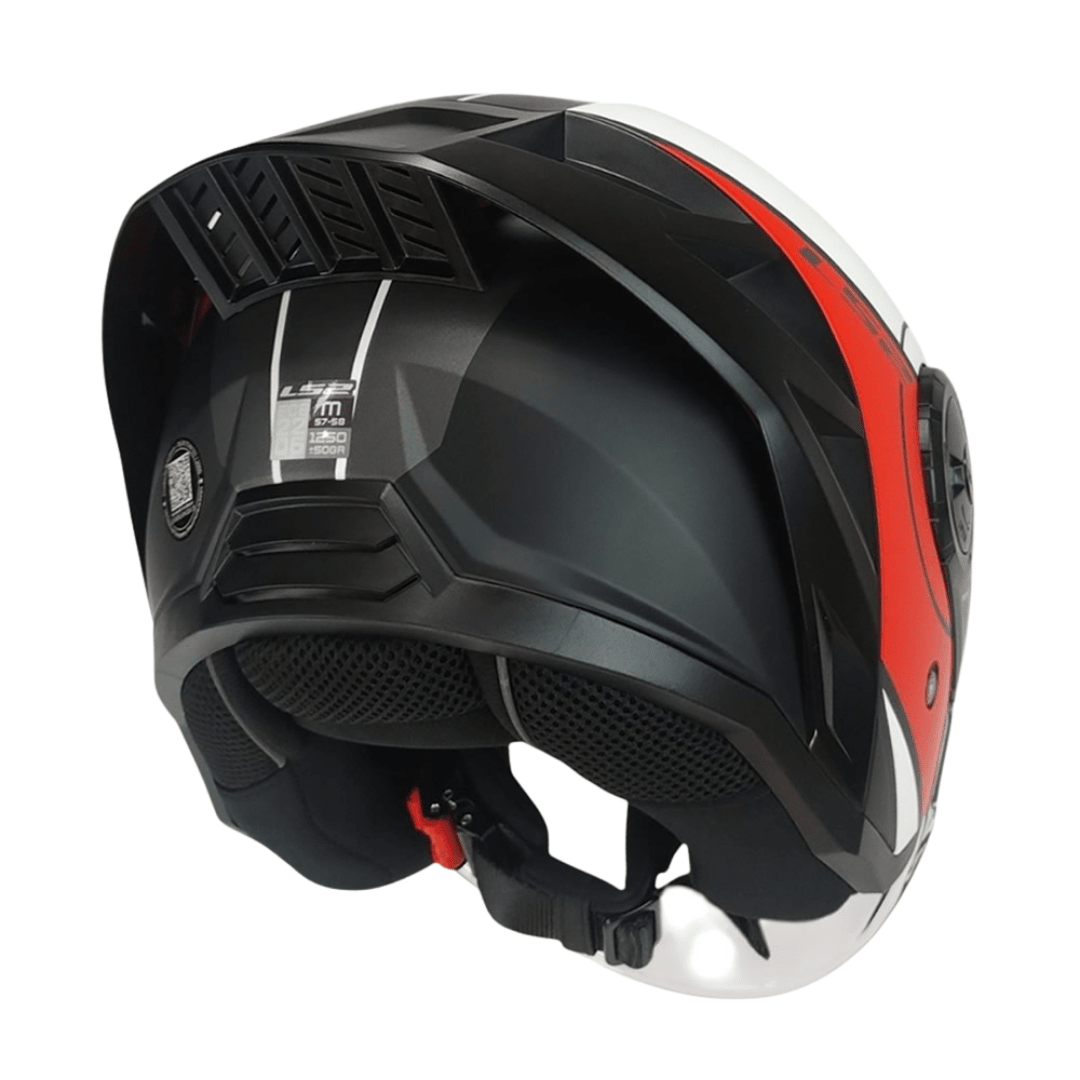 CASCO LS2 OF616 AIRFLOW II COVER WHITE RED2