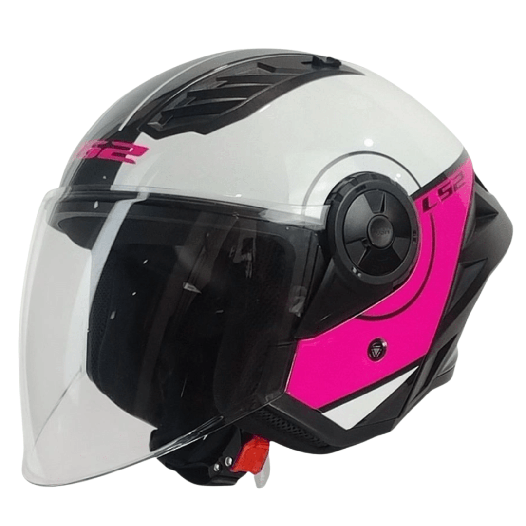 CASCO LS2 OF616 AIRFLOW II COVER WHITE PINK1