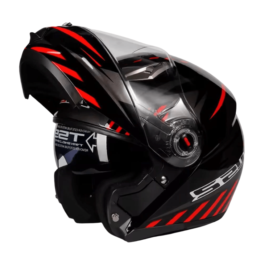 CASCO LS2 ABATIBLE FF370 EASY EXTENT MATTE BLACK RED1