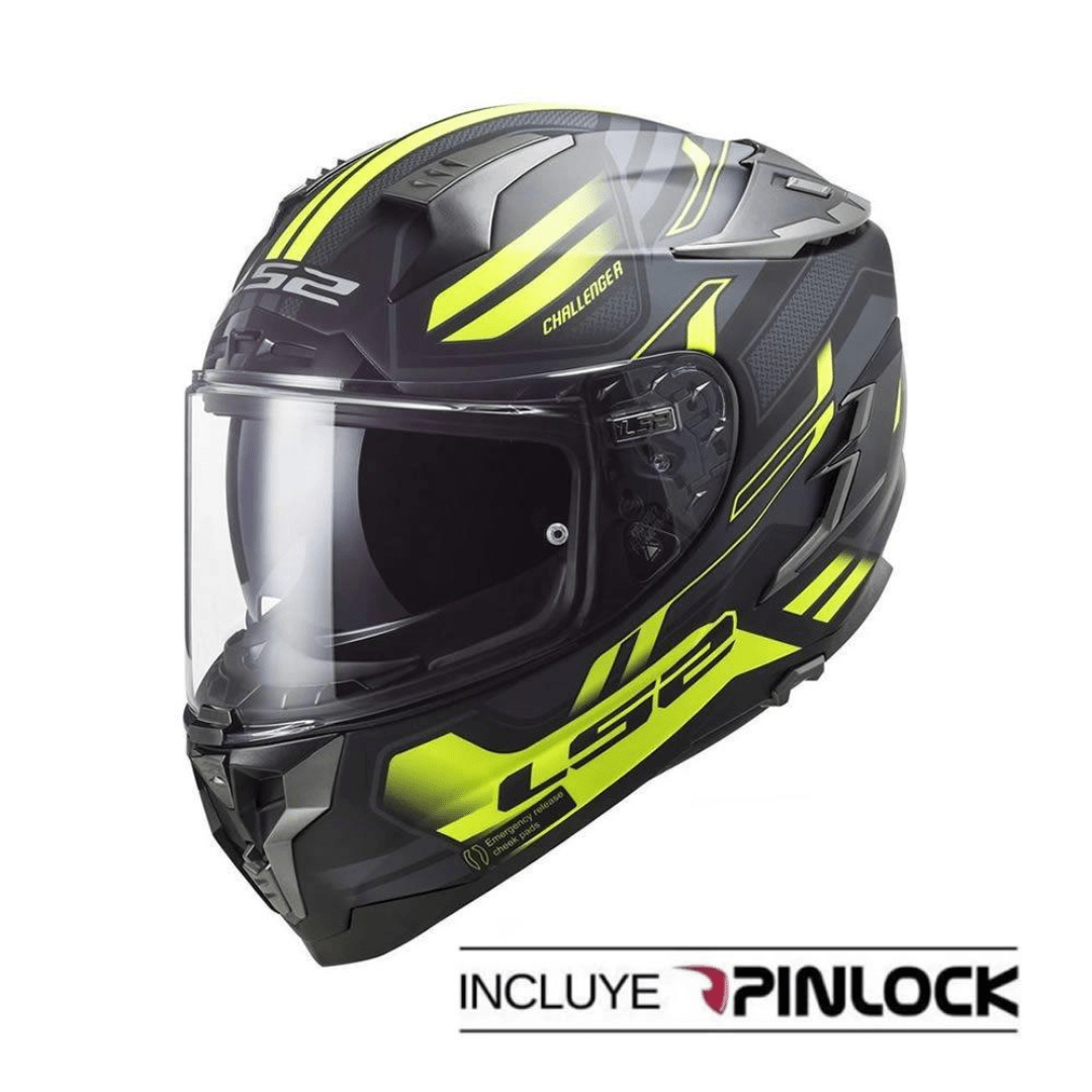 CASCO LS2 FF327 CHALLENGER SPIN YELLOW BLACK1