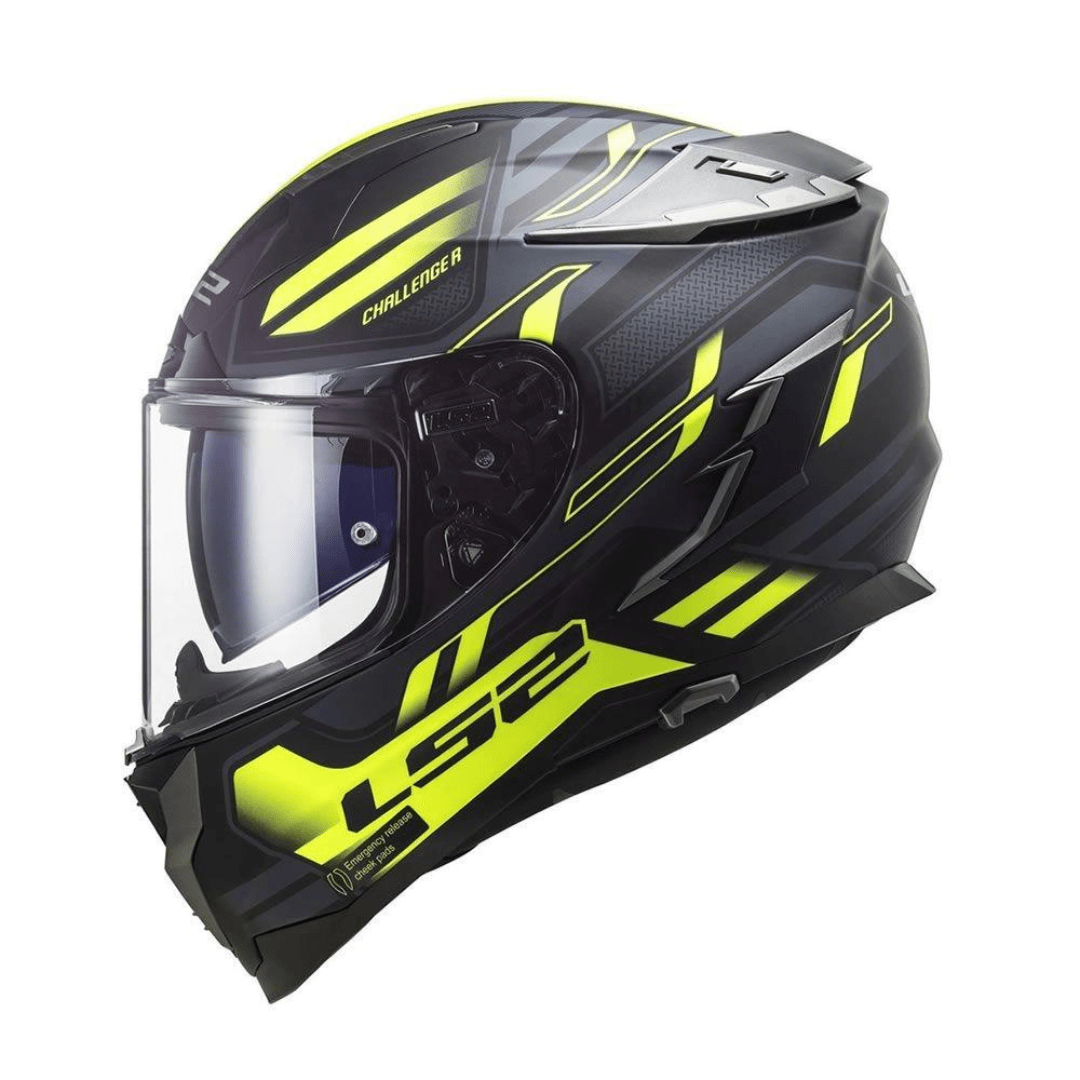 CASCO LS2 FF327 CHALLENGER SPIN YELLOW BLACK2