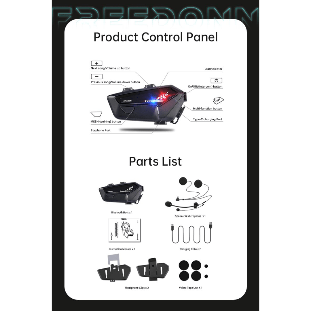 INTERCOM BLUETOOTH FREEDCONN FX10