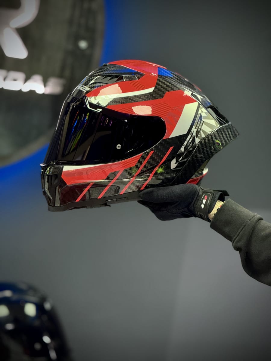 CASCO LS2 FF807 DRAGON CARBON TRAX RED5