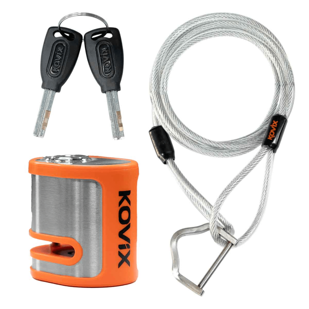 CANDADO DISCO DE FRENO KOVIX + CADENA ORANGE2