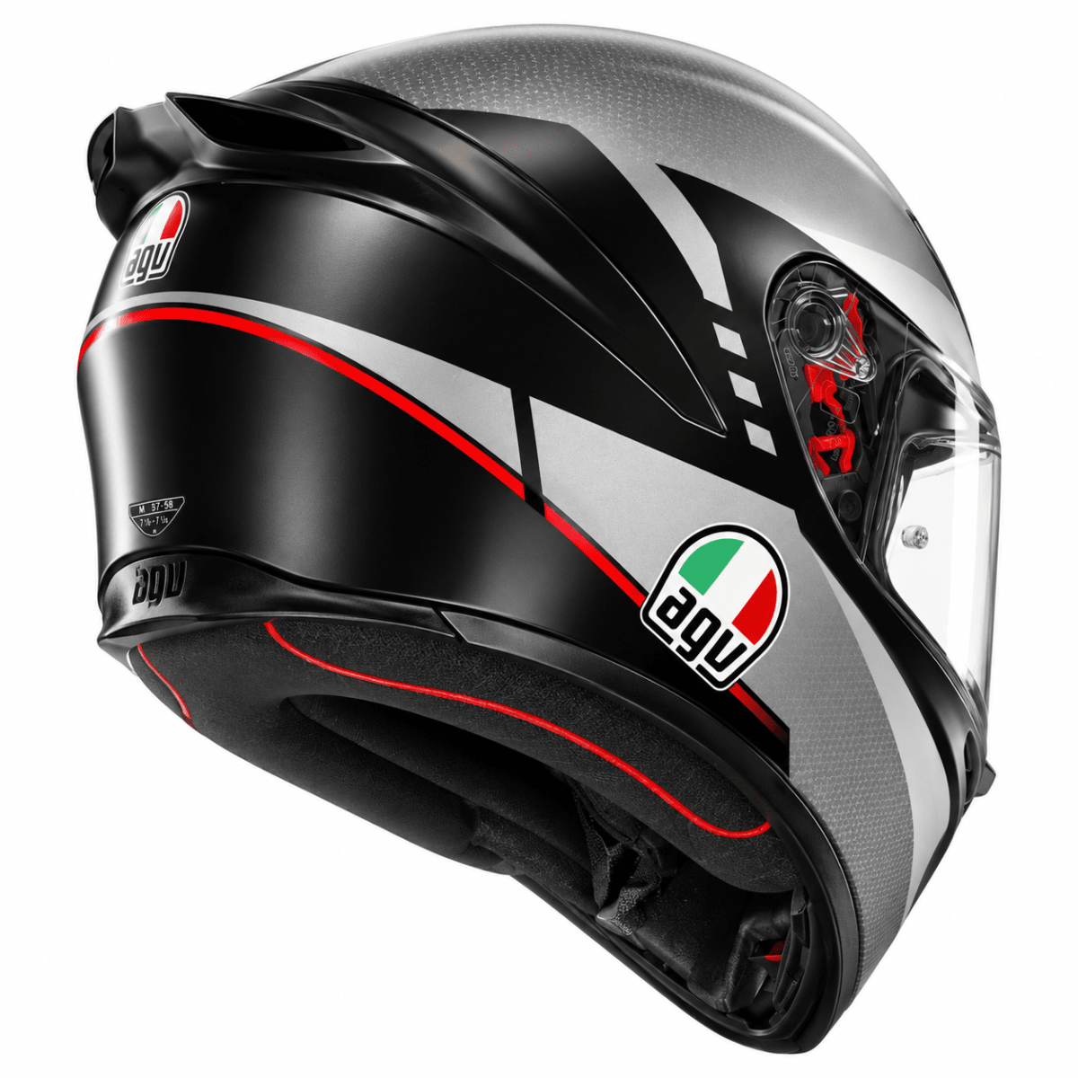 CASCO AGV K1 S LAP GRAY BLACK RED2