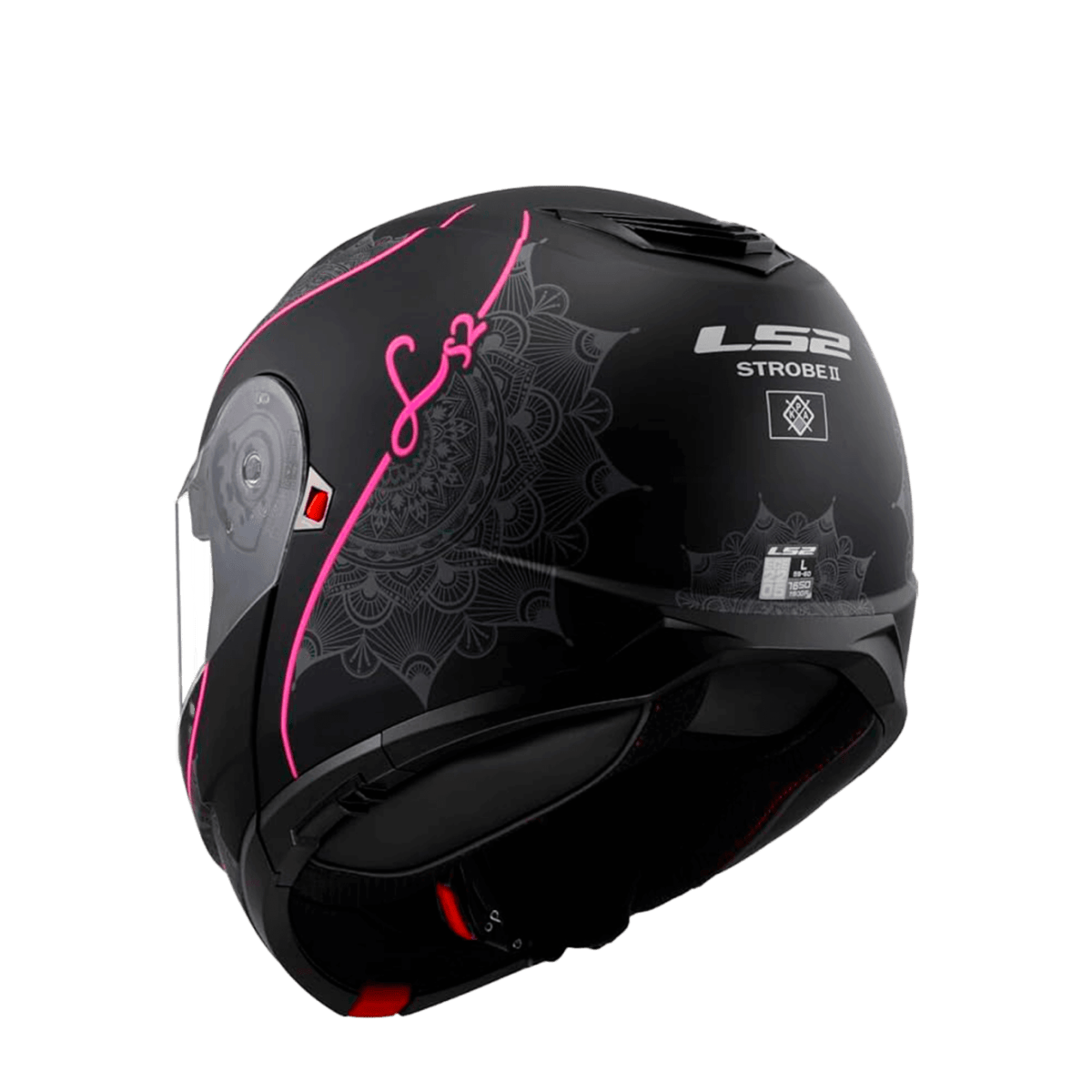 CASCO LS2 ABATIBLE FF908 STROBE II LUX BLACK PINK5