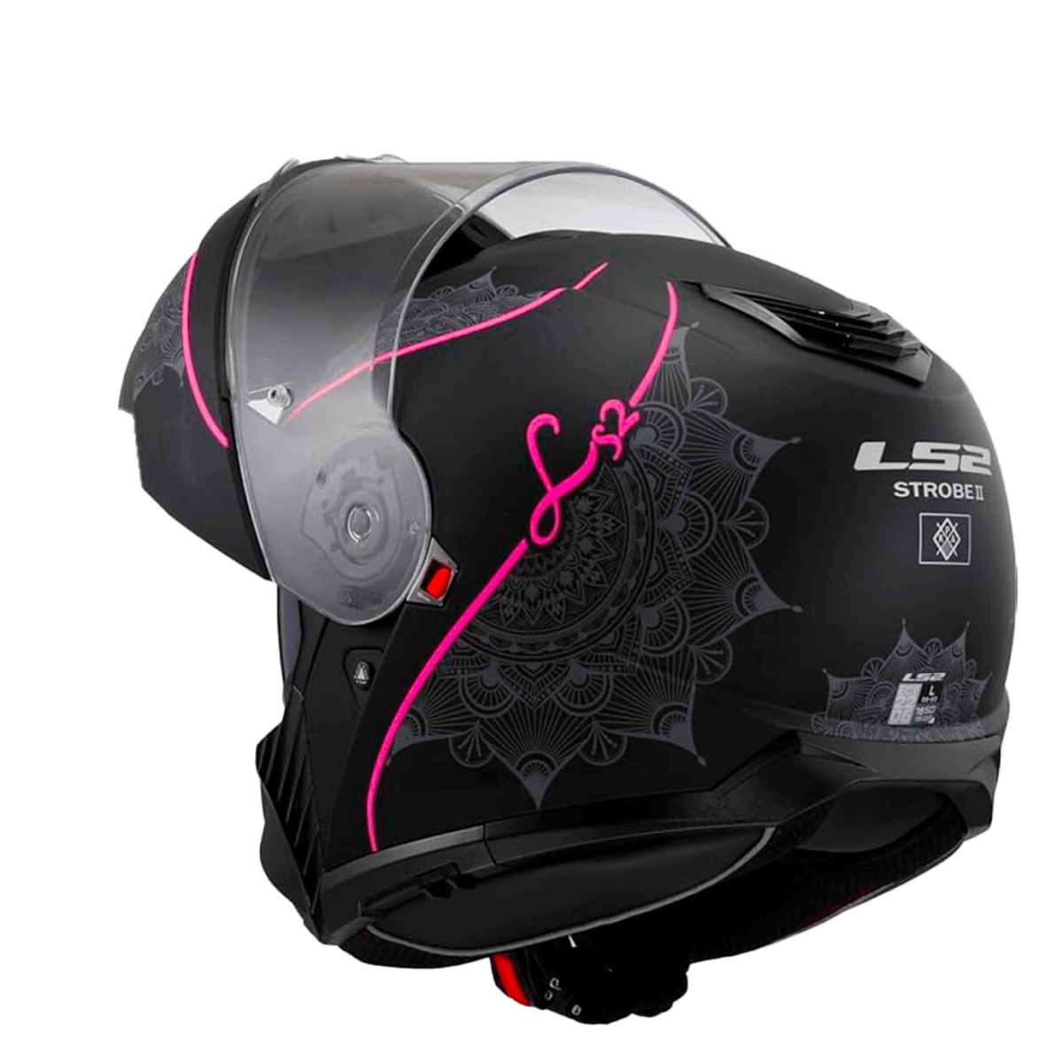 CASCO LS2 ABATIBLE FF908 STROBE II LUX BLACK PINK4