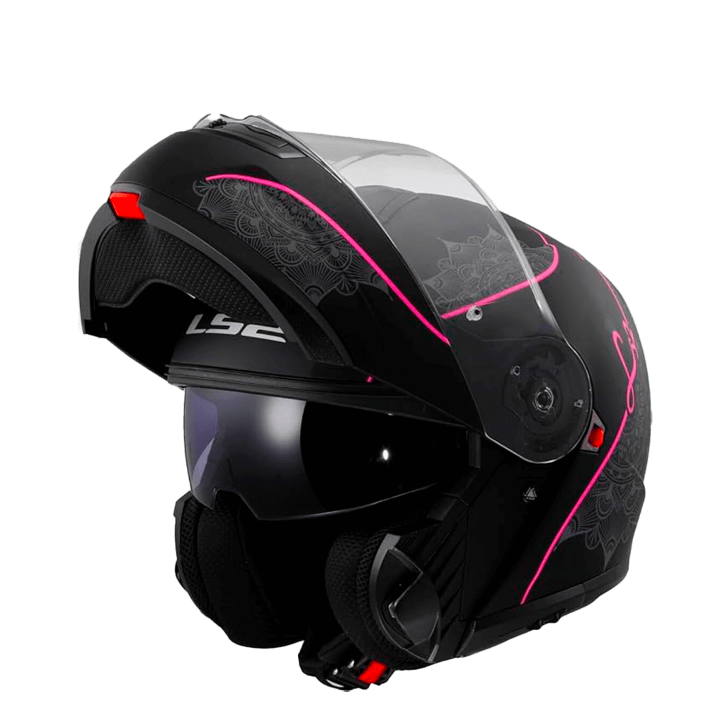 CASCO LS2 ABATIBLE FF908 STROBE II LUX BLACK PINK8