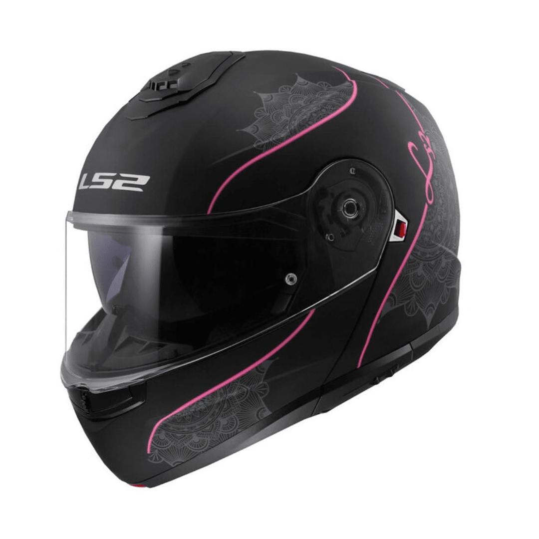 CASCO LS2 ABATIBLE FF908 STROBE II LUX BLACK PINK1