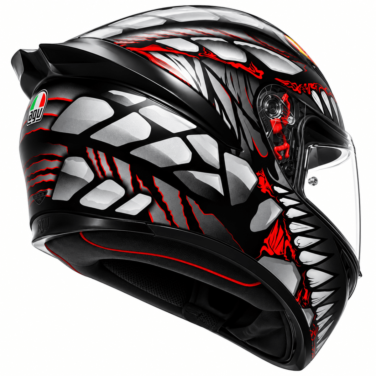 CASCO AGV K1 S LYZARD BLACK RED GRAY MATTE2