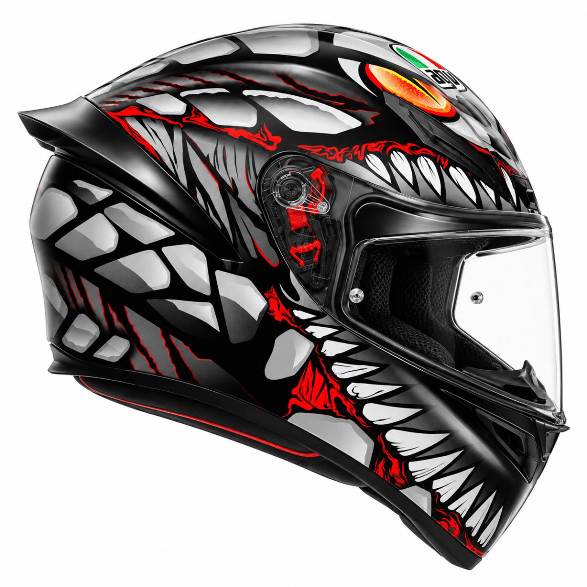 CASCO AGV K1 S LYZARD BLACK RED GRAY MATTE3