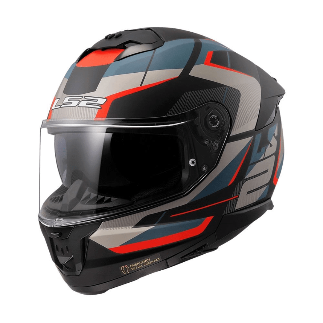 CASCO LS2 FF808 STREAM II ROAD ORANGE BLUE GRAY MATTE1