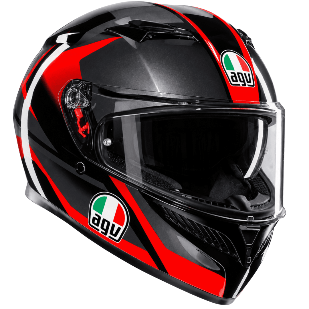 CASCO AGV K3 STRIGA BLACK RED GLOSS1