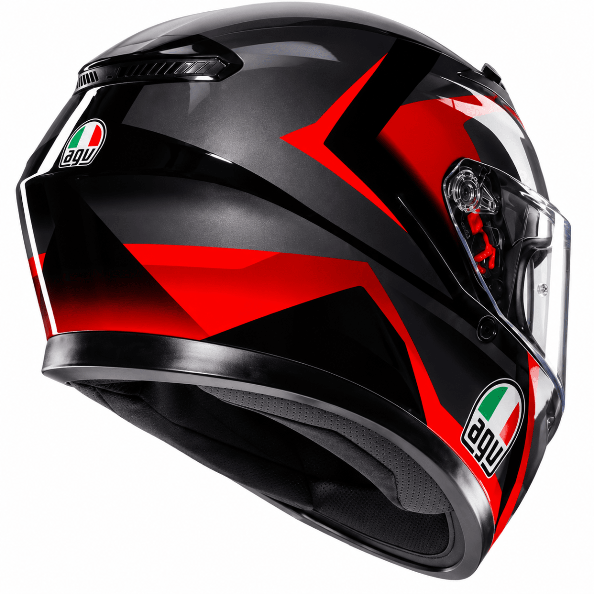 CASCO AGV K3 STRIGA BLACK RED GLOSS2