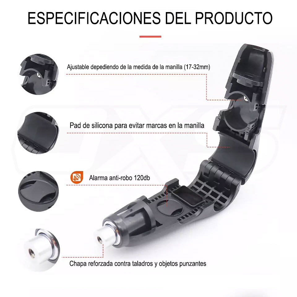 CANDADO KOVIX MANILLAR CON ALARMA KGH-BK5