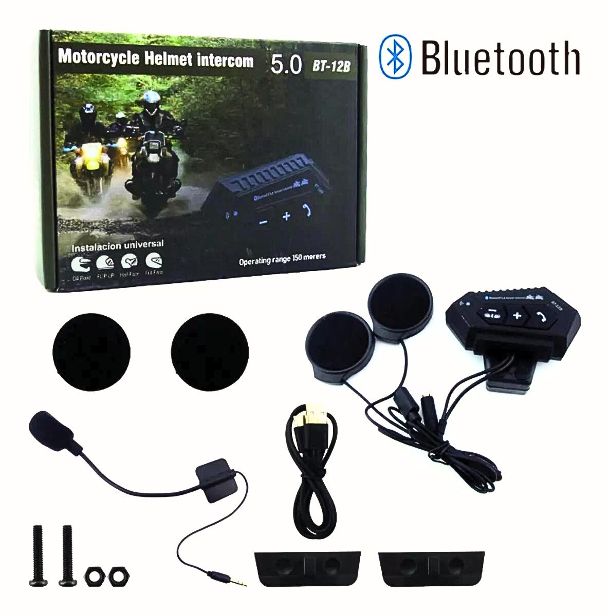 Bt 12 AudÃfonos Bluetooth Para Casco De Moto Casco De Moto Con