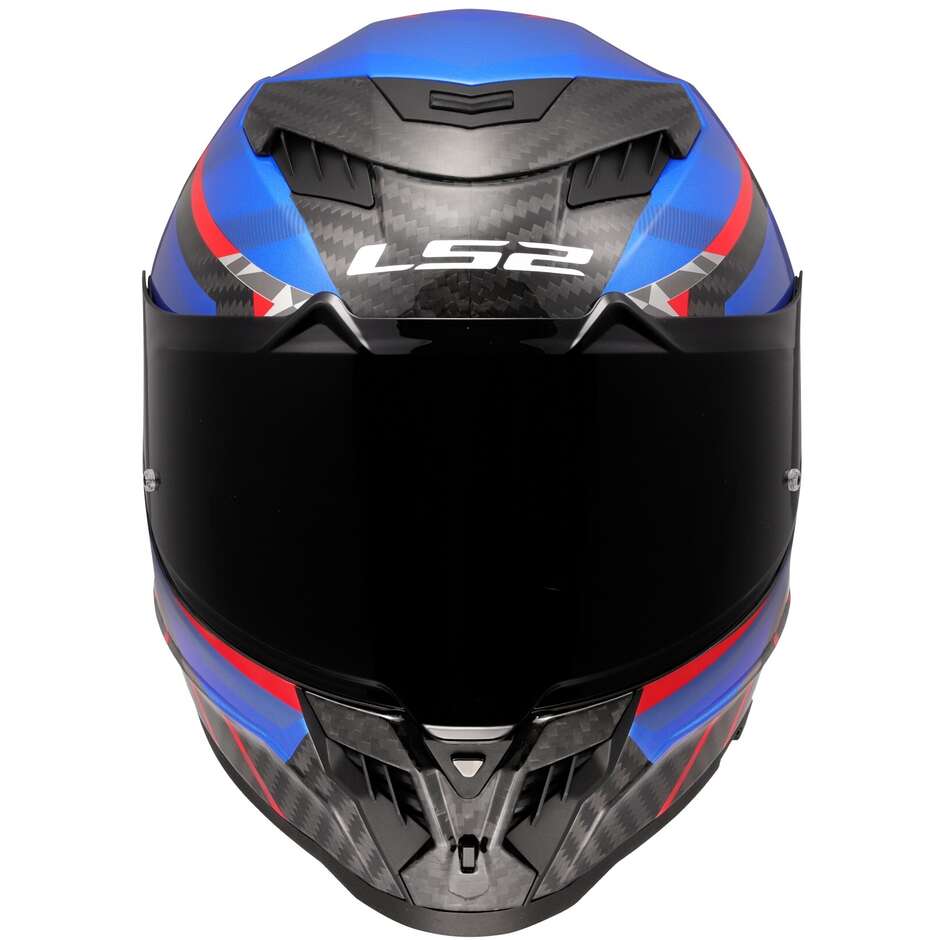 CASCO LS2 FF807 DRAGON CARBON TRAX BLUE RED | Full Ruedas Chile