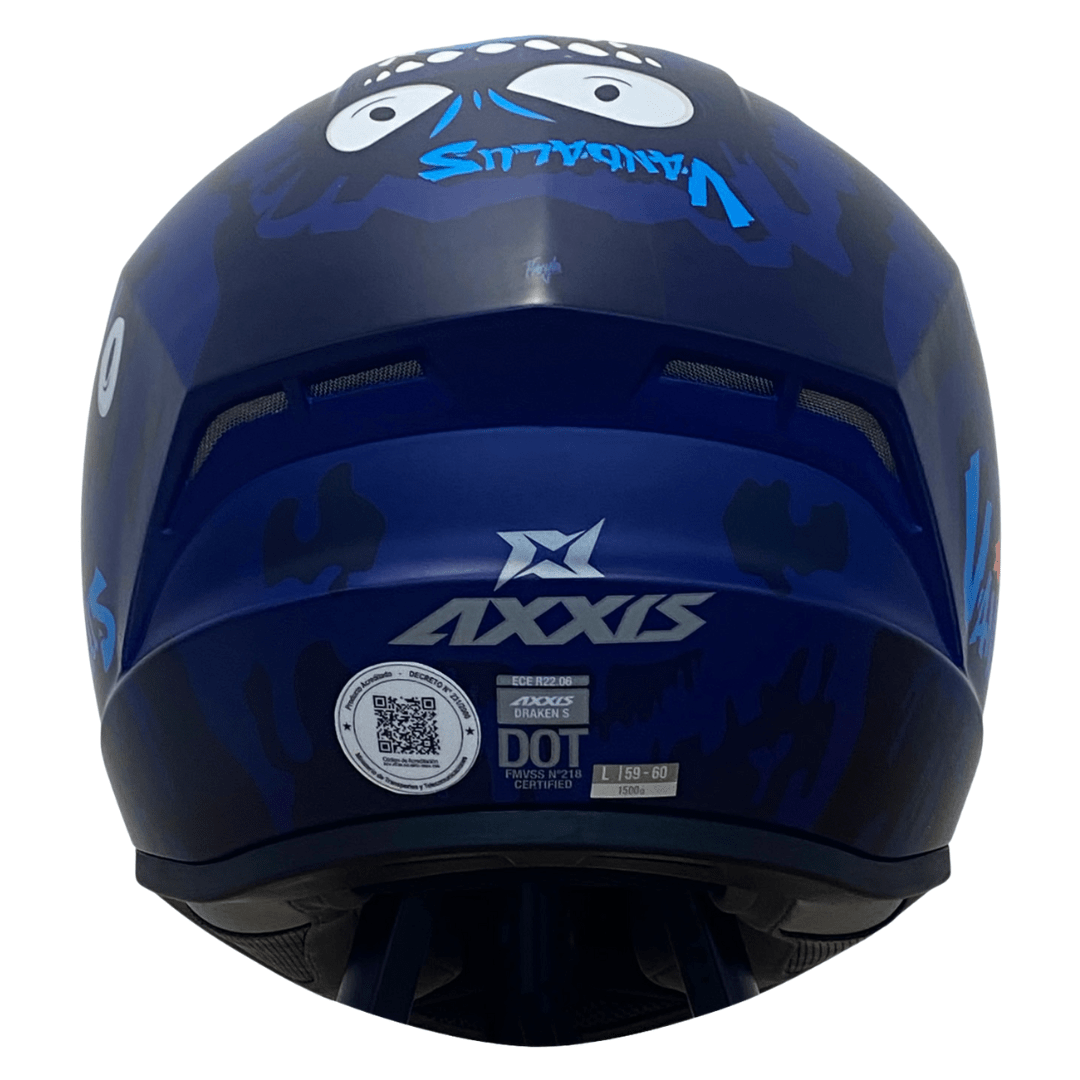 CASCO AXXIS DRAKEN VANDALUS C27 BLUE MATTE | Full Ruedas Chile