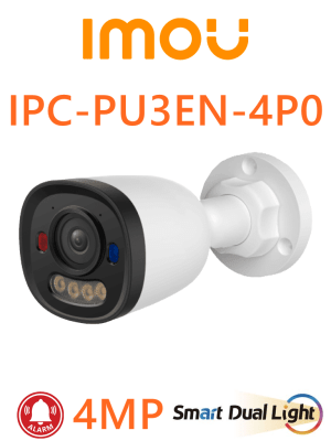 IPC-PU3EN-4P0 CAMARA BALA IP POE 4MP 2.8MM ONVIF BIDIRECCIONAL COLOR LUZ POLICE 512GB PLASTICA IMOU