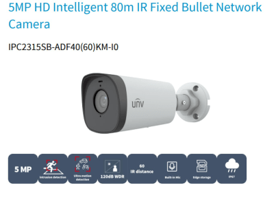 IPC2315SB-ADF60KM-I0-1 CAMARA BALA IP POE 5MP 6MM IR80MT INTRUSION ONVIF MIC IP67 256GB METAL UÑV