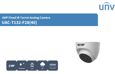 UAC-T132-F28 CAMARA DOMO 2MP 2.8MM IR20MT IP67 PLASTICA 12V IP67 ANALOGA UÑV
