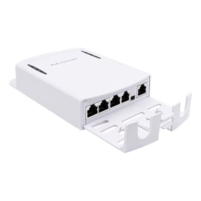 HX-FSPOE104-P EXTENSOR POE 1 A 4 MAX 100 MTS 100Mbps in 30W out 25.5w IEEE802.3AF/AT