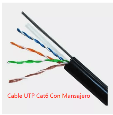 Cable UTP CAT6 305MT 0.5MM Con Mensajero Acero EXTERIOR CCA Aleacion 30% Cobre