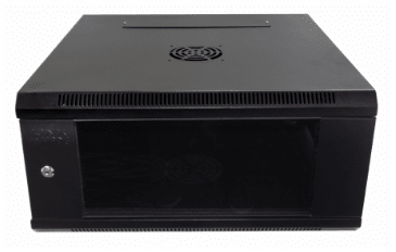 GABINETE RACK 4U FIJO A PARED CON BANDEJA METAL ACCESORIO