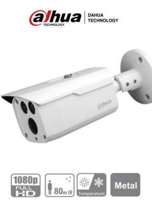 DH-HAC-HFW1200DN CAMARA BALA 2MP 3.6MM IR80MT METAL IP67 ANALOGA