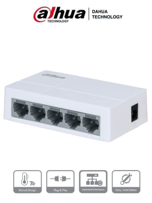 DH-PFS3005-5ET-L 5Puertos Switch 10/100 Mbps.