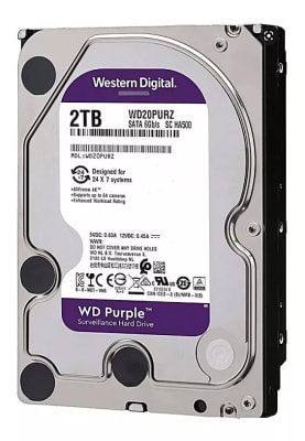 2TB WD DISCO DURO PURPLE  SURVEILLANCE 64MB WD 5400rpm  Sata 3 VIDEOVIGILANCIA Bandeja de Doble Capa
