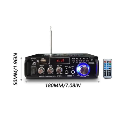 AMPLIFICADOR DE ALTAVOZ 60W CON BLUETOOTH 220V/12V 4-16Ohm >90 dbFM METAL CON CONTROL REMOTO BT-298A