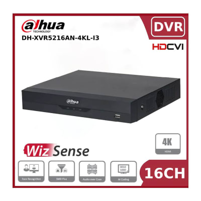 DH-XVR5216AN-4KL-I3 XVR 16CH 2HDD 16*SMD, WizSense, Max 4K,IA,Max 32CH IP 128Mbps,HDCVI/AHD/TVI/CVBS