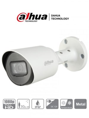 DH-HAC-HFW1200TN CAMARA BALA 2MP 2.8MM IR30MT METAL IP67 12V ANALOGA