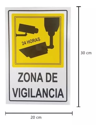 SEÑALETICA ZONA DE VIGILANCIA 20*30CM MARCA : ANTE