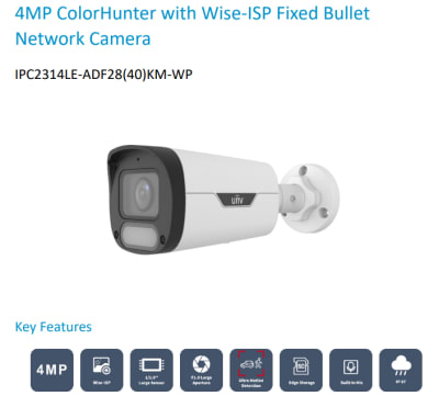 IPC2314LE-ADF28KM-WP CAMARA BALA IP POE 4MP 2.8MM WIZCOLOR 30MT ONVIF MICROFONO IP67 256GB METAL+PLAS UÑV