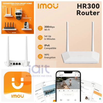 HR320 ROUTER 3CH 2.4Ghz 300Mbps WiFi 100Mbps 1*WAN+2*LAN  5V 1A Administrable POR APP IMOU