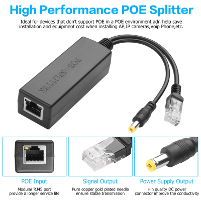 ADAPTADOR POE SPLITER 48V A 12V IEE802.3AF/AT 10~100Mbps,SALIDA 12V-2A,LS-POE-1210EL IAI TECH1