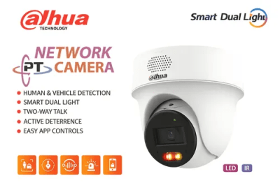 DH-IPC-PT1239HP-PV CAMARA IP PT POE 2MP 2.8MM 30MT LUZ DUAL LED COLOR DISUASION AUDIO BIDIRECCIONAL IP66 DAHUA