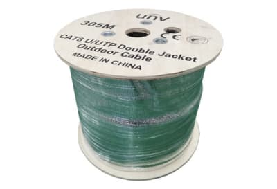 305MT CABLE UTP CAT6 EXTERIOR CON MENSAJERO COBRE 99.99% 0.5MM 25AWG iSO/IEC OFC NEGRO CAB-LC3110B-ESW UÑV