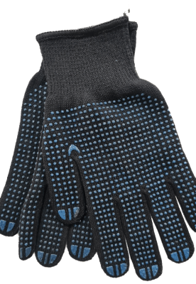 GUANTE DE TRABAJO POLIESTER PVC NEGRO/AZUL 10